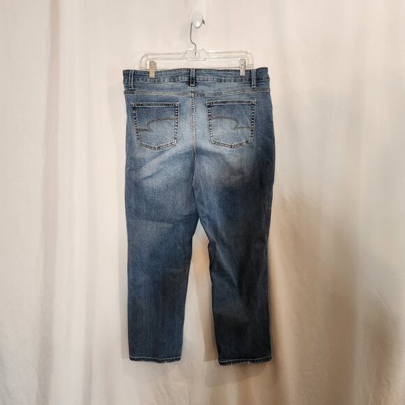 TIME & TRU Blue Medium Wash Straight Leg Jeans Stretch Comfort Casual Womens 16 - Picture 3 of 11